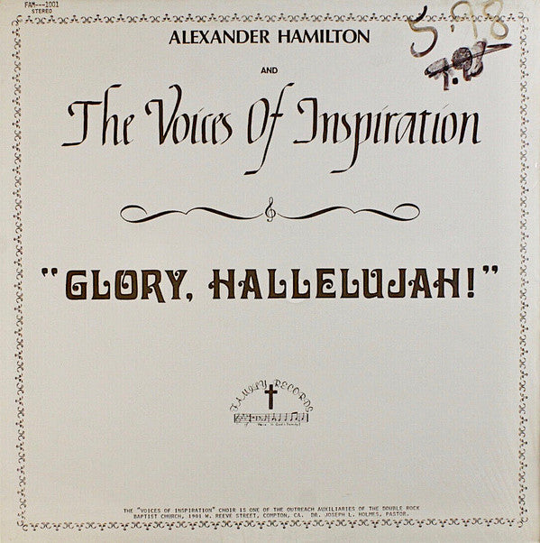 Alexander Hamilton And The Voices Of Inspiration ‎– Glory, Hallelujah! (DISCOGS)